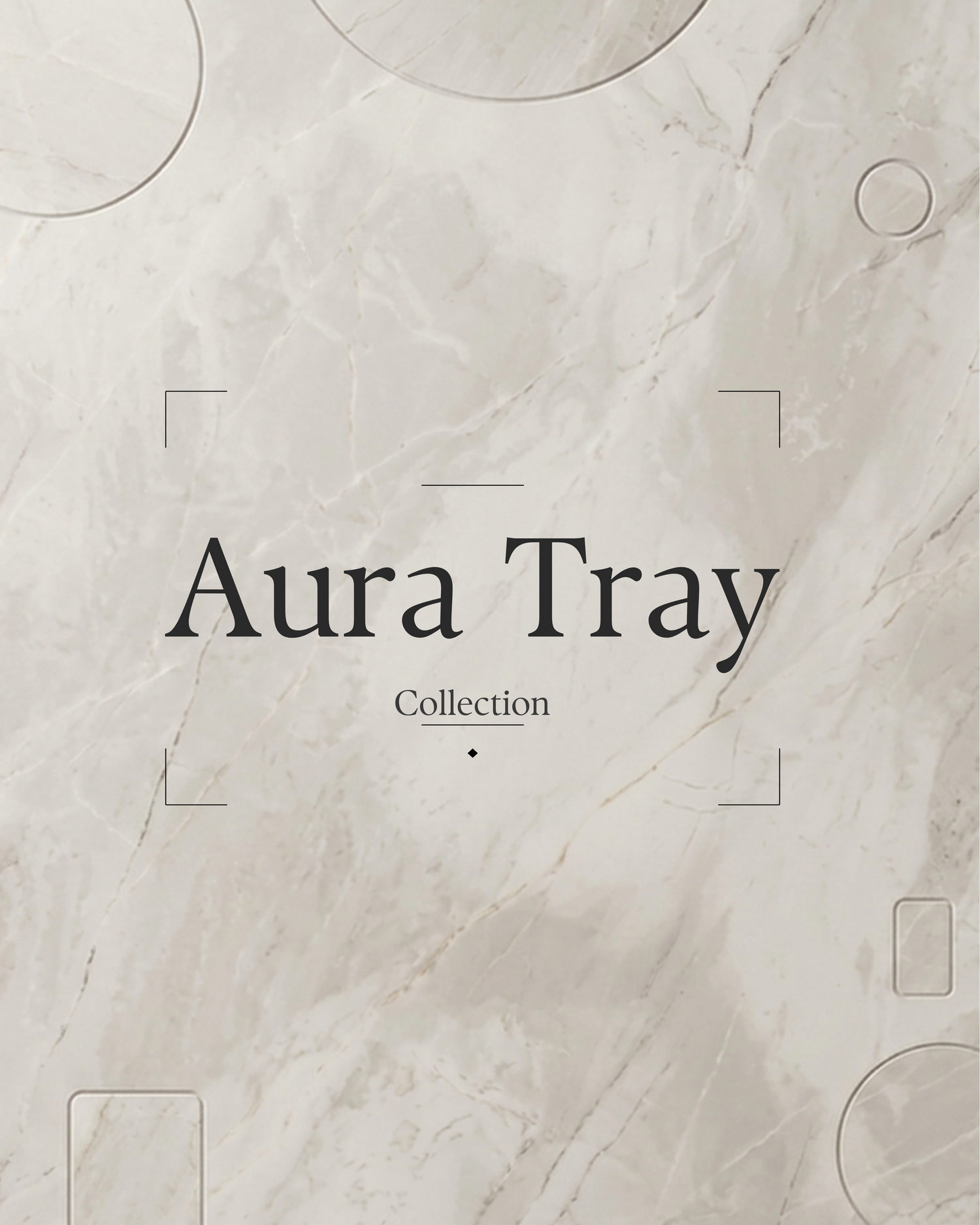 Abstraktes Design mit Gold- und Schwarztönen, Kreis und Text Unique Collection, minimalistisch