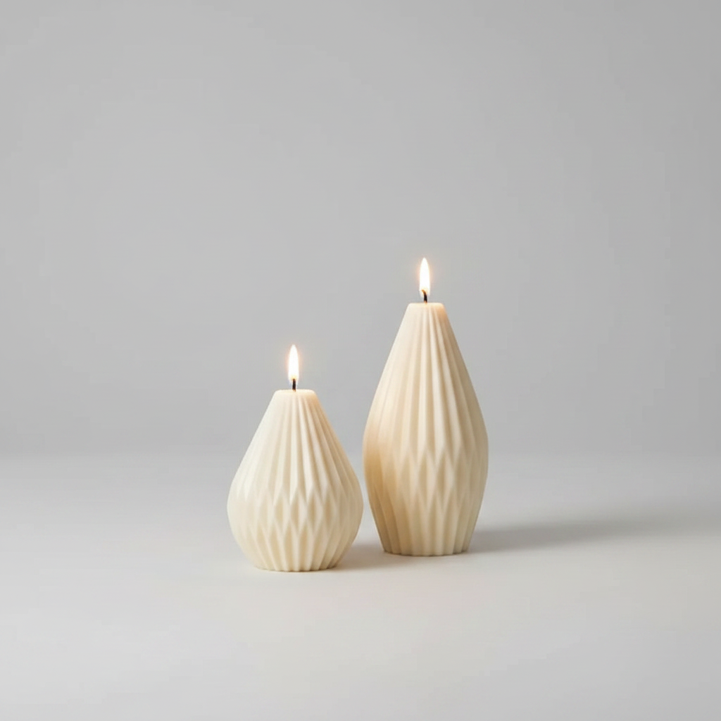 Säulen Kerze Creme White